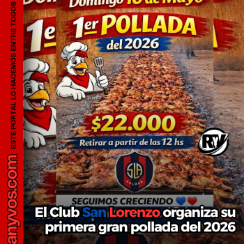 Roldán: el Club San Lorenzo organiza su primera gran pollada del 2026